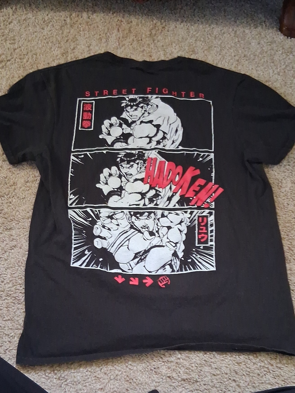 Street Fighter Hadoken Graphic Tee - Black